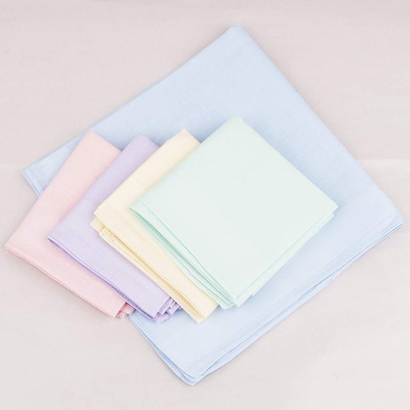 HOULIFE Ladies 100% 60S Cotton Handkerchiefs Womens Solid Candy Color Hankies for Wedding Party 16x16 - Image 2